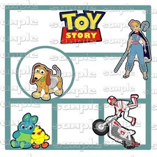 Disney Toy Story d overlay 12 x 12 with Scrapbook Paper Pieces, Die cuts
