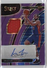 2021 Panini Select FOTL Neon Purple Pulsar Prizm 15/15 Isaiah Livers Auto 10t4