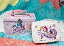Sanrio Little Twin Stars Tin Accessory Box and Plastic Container Set
