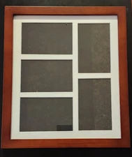 Malden Collage 13 x 15 Cherry Wood Grain Wall Frames (Holds 5 Photots)