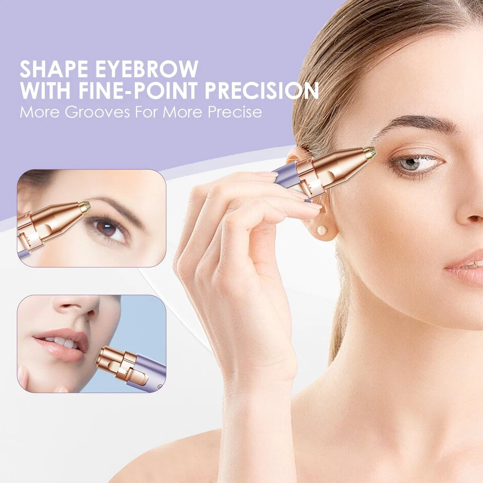 Eyebrow & Facial Trimmer: 2-In-1 Rechargeable Facial Hair Removal & Eyebrow Shav - Image 4 of 4