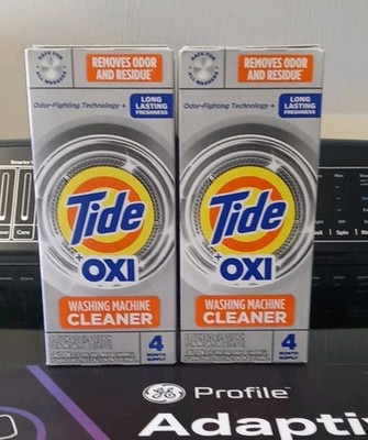 Tide Plus Oxi Washing Machine Cleaner 4 Month Supply Pac Box of 2