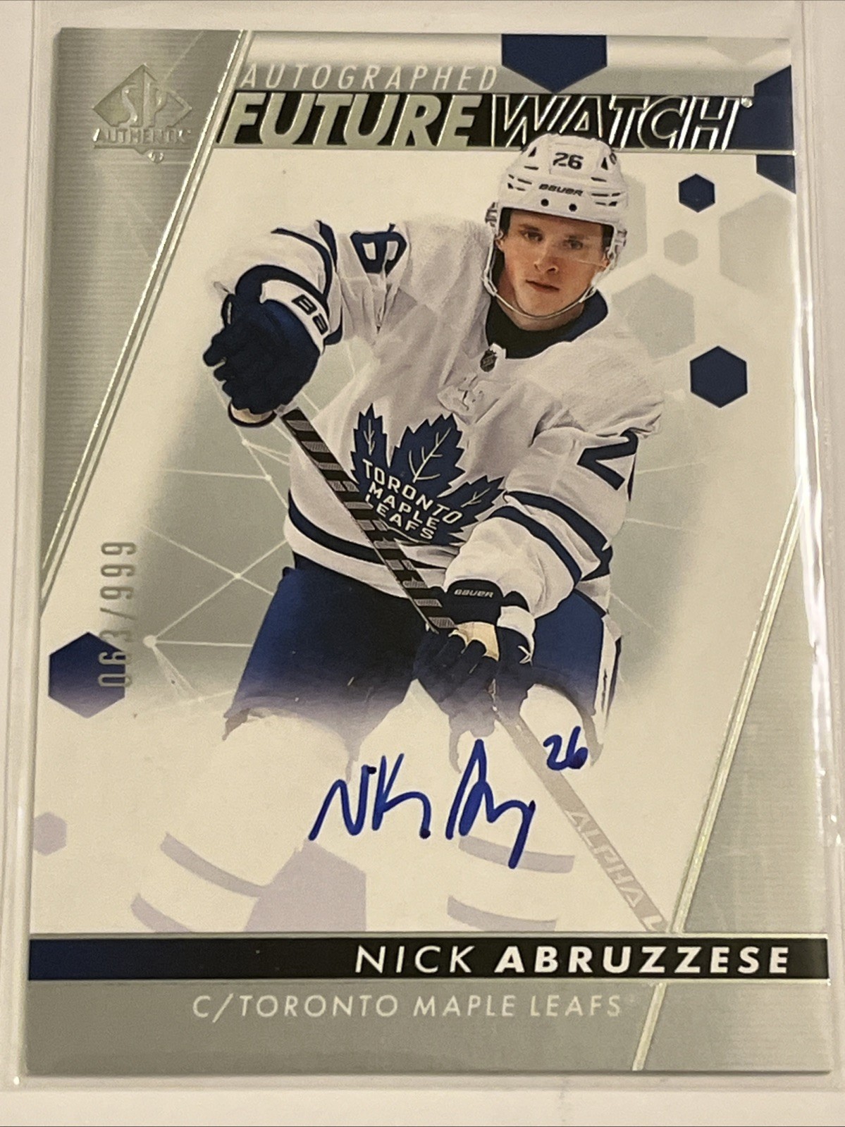 2022-23 SP Authentic Future Watch Auto Nick Abruzzese RC /999 #127