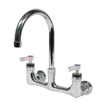 Encore 8 in Heavy Duty Wall Mount Faucet w/ Rigid Gooseneck Spout
