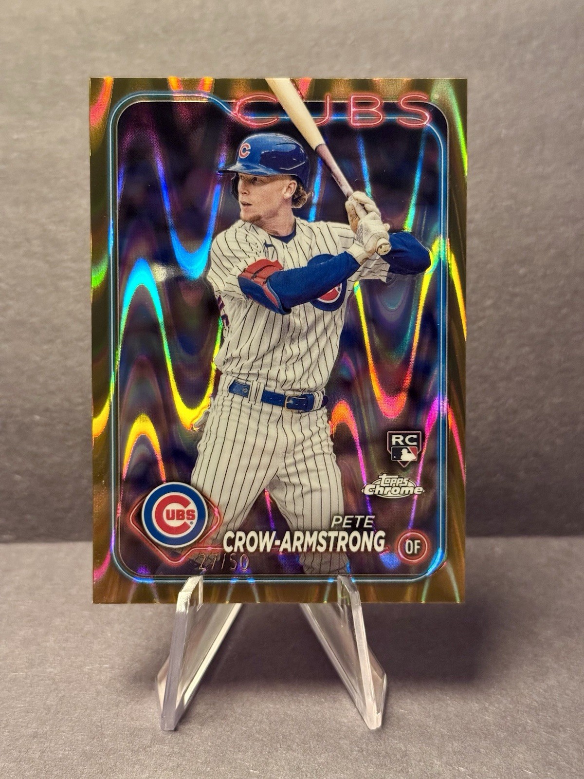 2024 Topps Chrome - Pete Crow-Armstrong #16 Gold RayWave Refractor /50 (RC)