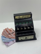 VTG Black Metal Tin Toy Cash Register by Durable Toy  Novelty Co. USA WORKS