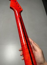 AAAA Red Stainless steel 22fret Flame Maple Electric Guitar Neck Gloss Bone nut.