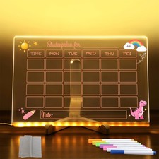 Acrylic Erase Board Calendar with Stand Clear Desktop Calendar Whiteboard for...
