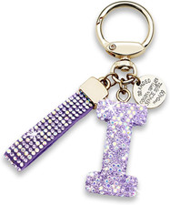 Initial Letter Keychain Gift for Women Girls Cute keyring for Backpack