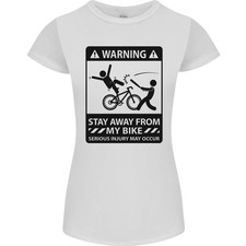 Camiseta Stay Away From My Bike Ciclista Mujer Corte Pequeño