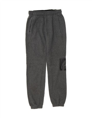 REEBOK Mens Graphic Tracksuit Trousers Joggers Small Grey Colourblock BH01