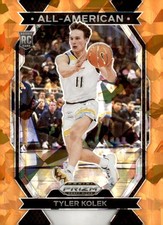 2024 Panini Prizm Draft Picks #22 Tyler Kolek All-American Prizms Orange Ice