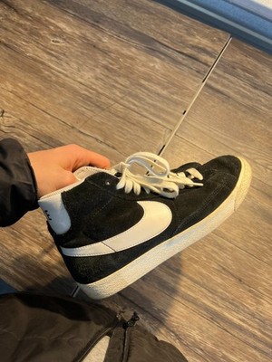 Nike Blazer Mid 77 Vintage Kids 7Y Black White Suede Retro Sneakers
