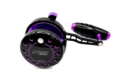 Original Maxel Rage 90NL LH Lever Drag Reel BLACK/Purple Free Shipping