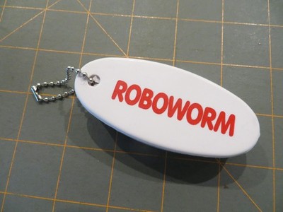 Roboworm White Floating Key Chain