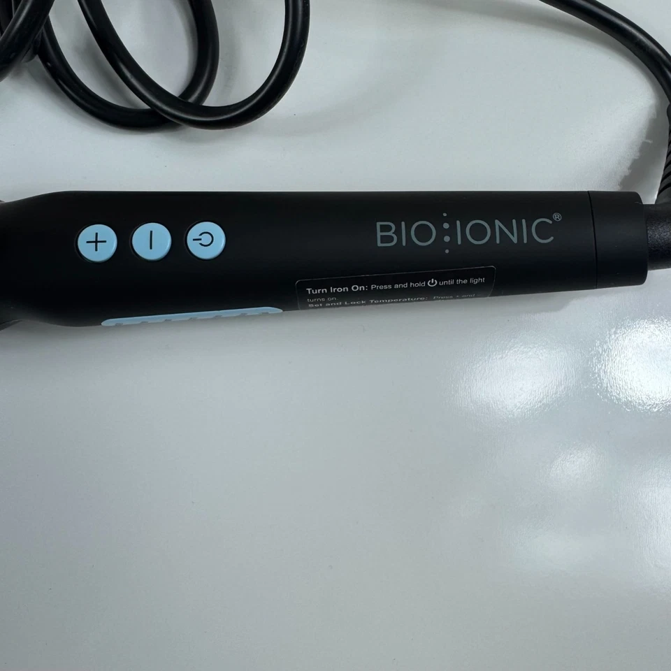 BIO IONIC Long Barrel Curling Iron Styler 1.25-Inch Black Nanoionic Beachy Waves - Image 2 of 4