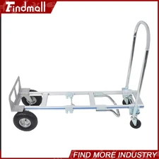 Findmall 1000Lbs Aluminum Hand Truck 2 In 1 Folding Trolley Folding Dolly Cart