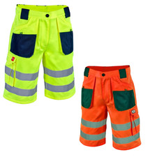 HI-VIZ WORK SHORTS High Visibility Safety Cargo Summer WorkWear ISO20471