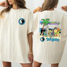 T&C Surf Challenge Retro 80s T-shirt White 2 sides Cotton T-Shirt BT1354