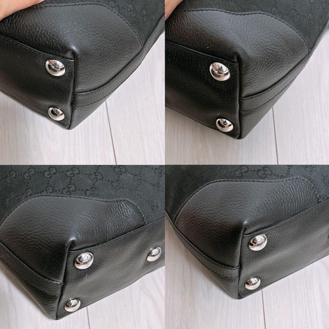 GUCCI G-pattern Canvas Tote Bag Leather Handles Excellent Condition thumbnail 7