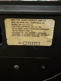 Sears Tele-Games Video Arcade Atari 2600 Console Wood Grain With PacMan Working