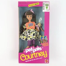 Pet Pals Courtney Best Friend Of Skipper Doll w/ Kitty 1991 Barbie Mattel 2710
