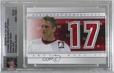 2008 ITG Ultimate Memorabilia 9th Edition Numerology Silver 18/24 Brett Hull n1u