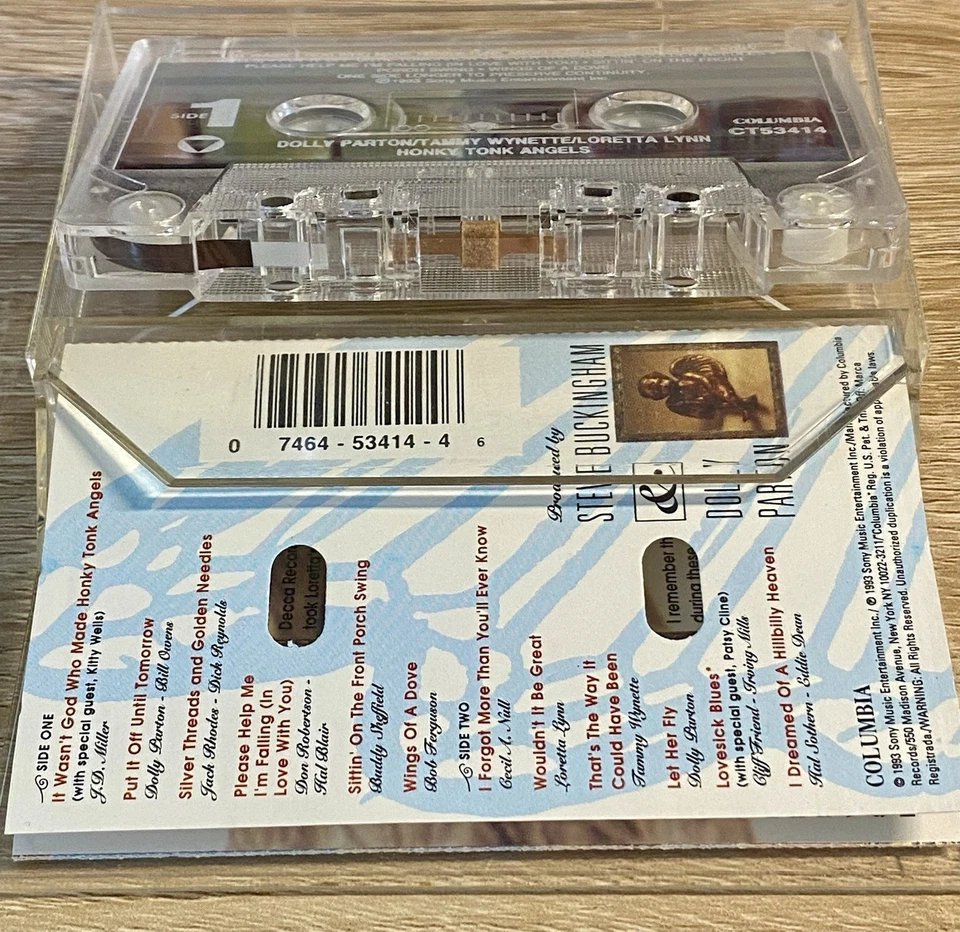 Dolly Parton, Loretta Lynn, Tammy Wynette “Honky Tonk Angels” Cassette 1993 Foto 3 de 3