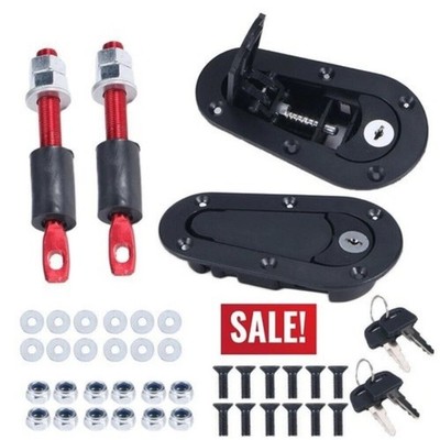   2 Pack Universal Racing Car Bonnet Plus Flush Mount Hood Latch Pin Key Locking