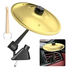 Car Cymbal Air Vent,Mini Car Drum Crash Cymbal Set with Mini Drum 1PCS Gold