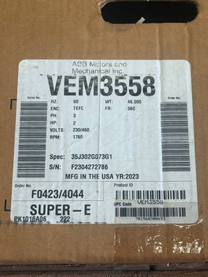 #ad Baldor VEM3558 NEW 35J302G073G1 230 460V 2 HP 3PH 56C $503.00