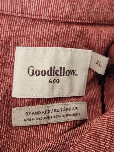 Camicia uomo Goodfellow taglia XL maglia tutti i giorni vestibilità standard bottoni davanti marrone - Foto 7 di 8