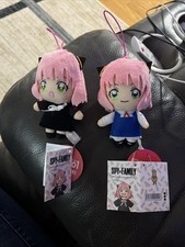 Spy X Family Anya Forger Keychain Plushie ROUND 1 EXCLUSIVE 4.5in SET OF 2 NEW 