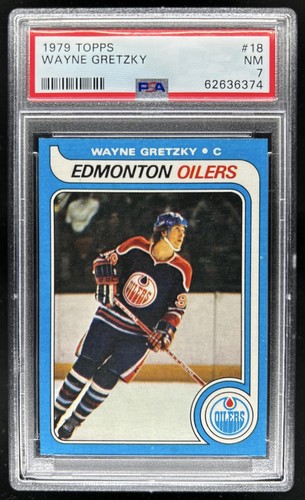 1979-80 Topps Wayne Gretzky RC UER #18 Oilers PSA 7 Rookie