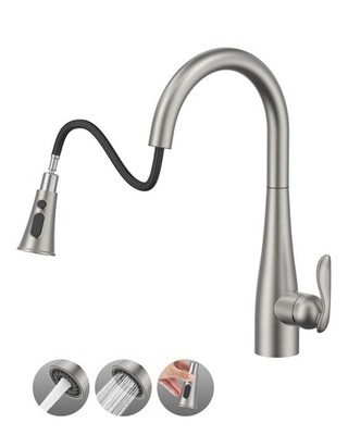 Tap Kitchen, High Pressure Kitchen Faucet with Shower, Faucet Kitchen with 3 Str...