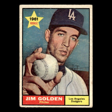 Jim Golden Rookie #298 1961 Topps Los Angeles Dodgers Baseball Card MLB VG. rookie card picture