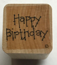 Wood/Rubber Stamp Happy Birthday