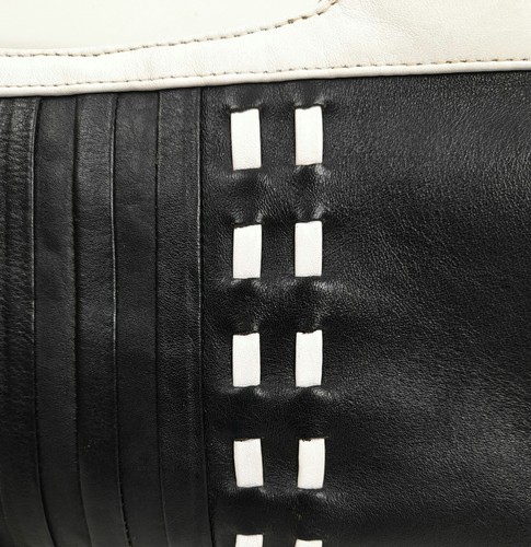 Black And Off White Cow Leather Clutch Bag - Picture 5 of 7
