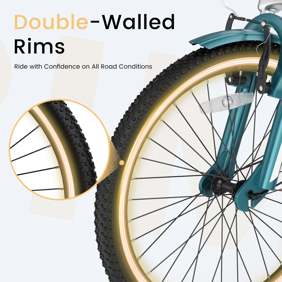 MOONCOOL Adults Folding Tricycle 7 Speed Tricycles 3 Wheel Bike Cruiser Trike - Image 4 of 4