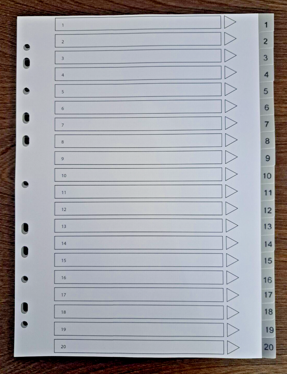3x PACKS A4 20 PART NUMBERED 1-20 GREY POLYPROP FILE SUBJECT DIVIDERS ...