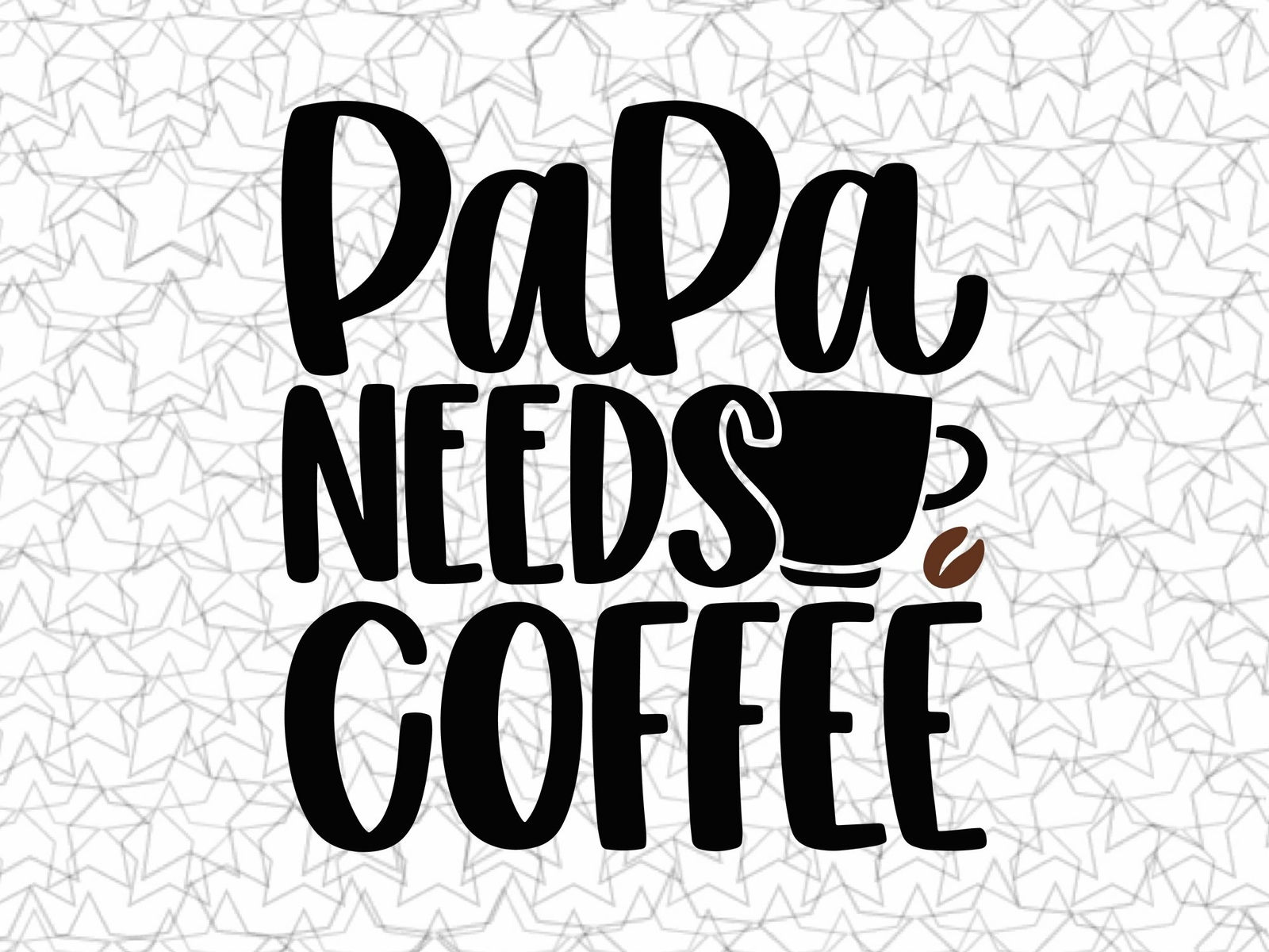 Papa Needs Coffee Vinyl Wall Decal for Coffee Shop Bar Decor