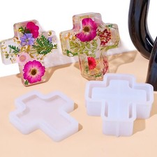 Cross Box Silicone Resin Molds with Lid Jar Storage Mold for Epoxy Resin Candle