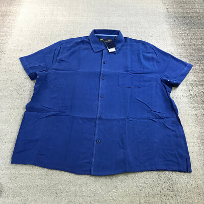 Nat Nast Shirt Mens 2XL XXL Button Up Hawaiian Camp Embroidery Car Lone Wolf