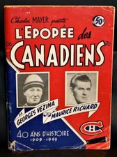 Vintage 1909-1949 Epopee des Montreal Canadiens Book Signed Maurice Richard 