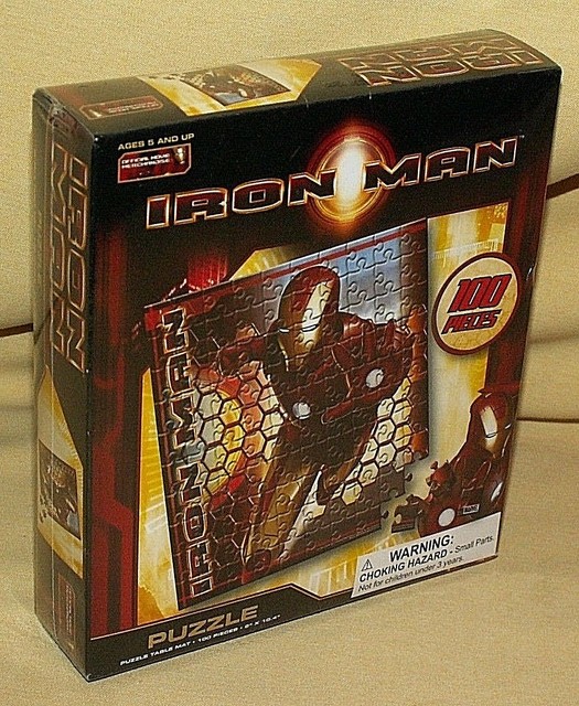 IRON MAN PUZZLE NEW 100 PC SEALED MARVEL 2008 5+ FINISHED SIZE 9 x 10.4 ...