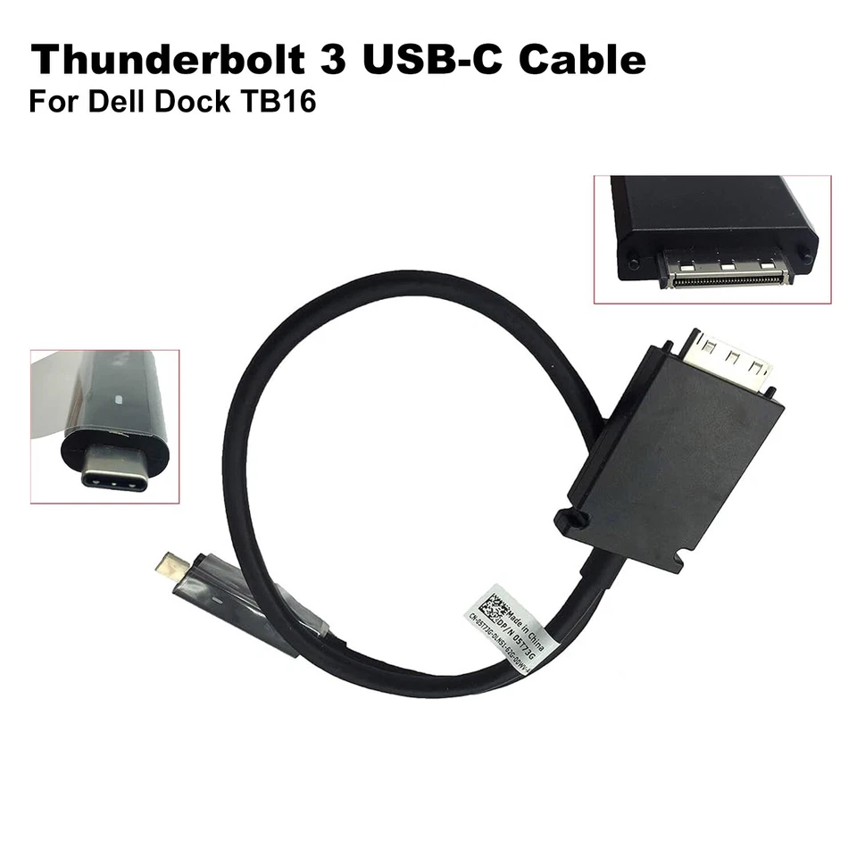Lot 20 Dell Thunderbolt 3 USB-C Cable for TB15 TB16 Dock K16A K17A 5T73G 3V37X - Image 2 of 4