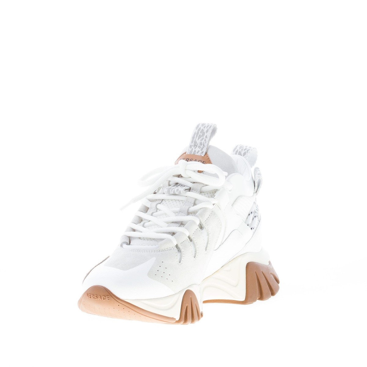 VERSACE men shoes Squalo Hiker sneaker white leather light  display picture 2