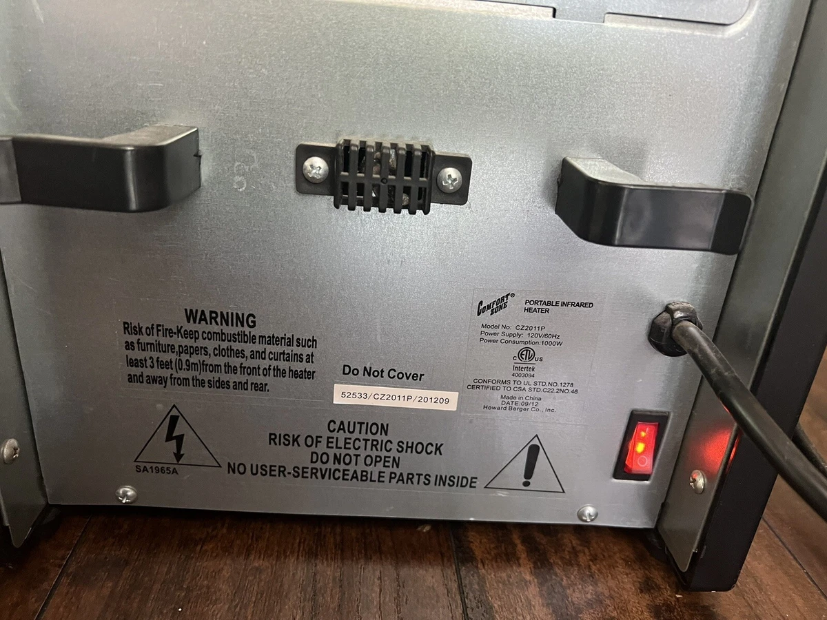 COMFORT ZONE 1000W INFRARED QUARTZ DELUXE HEATER MODEL With REMOTE. CZ2011P  | eBay