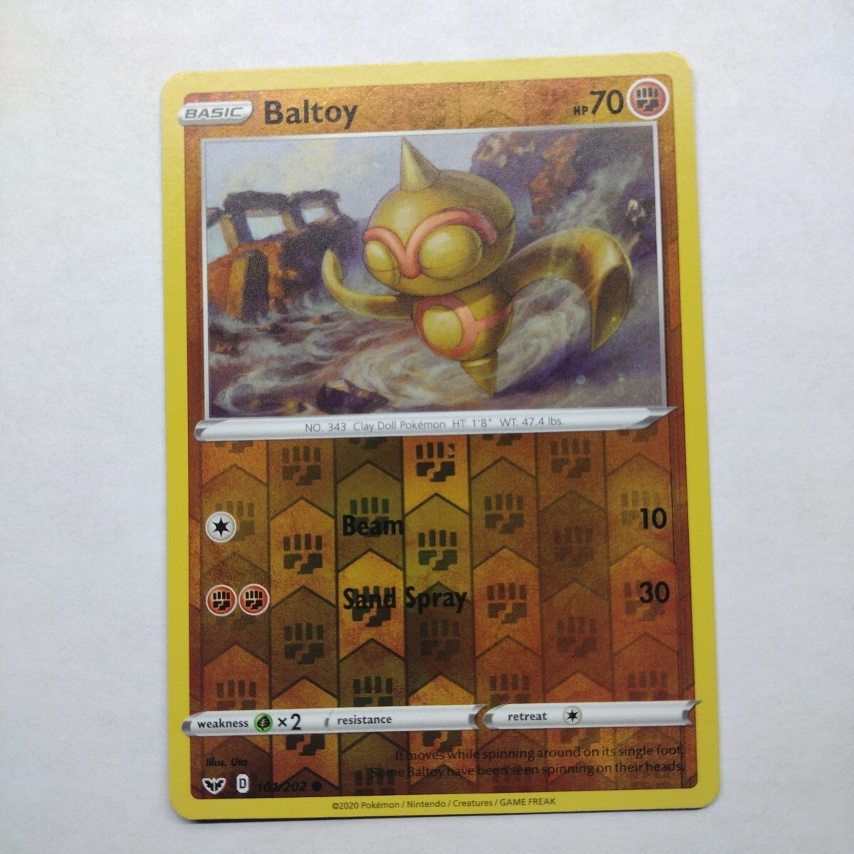 Reverse Holo Baltoy  101/202 Sword & Shield Base Set Pokemon - Same Day Shipping