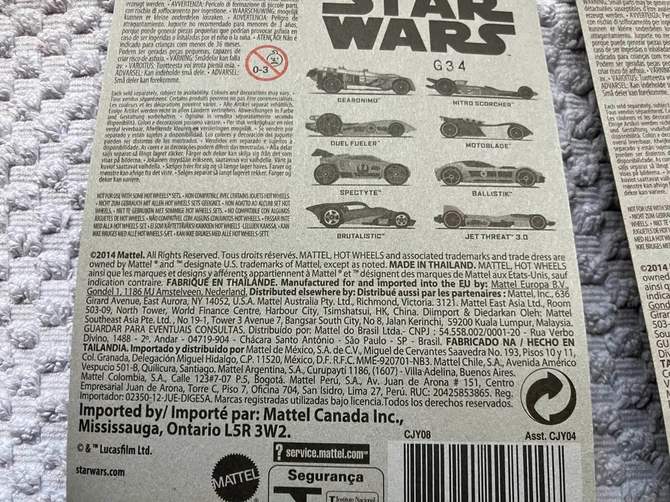 HOT WHEELS STAR WARS DISNEY serie completa 8 cars 2014 - Immagine 3 di 4